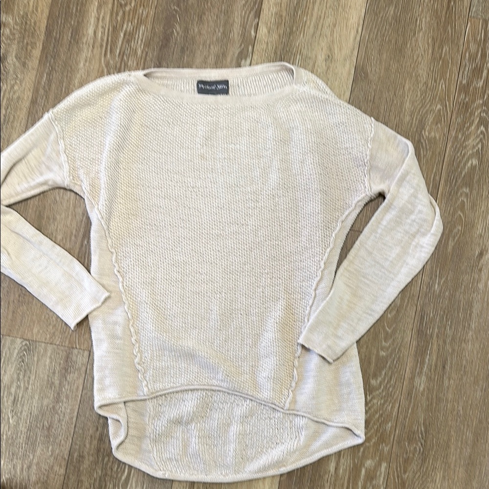 Michael Stars Cream Crew Neck Sweater Relaxed Fit